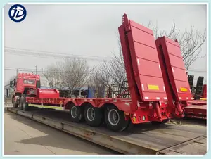 3アクスル60トン低フラットベッドトレーラー使用機器トラック輸送トレーラー最大中国トレーラー原産地