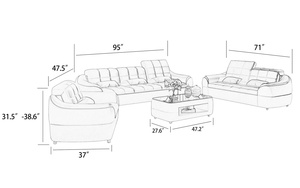 Nuevo Diseño Moderno, Juego de Sofás de Cuero Genuino en Cualquier Color, Muebles para el Hogar - Product Image 6