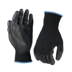 OEM 13G Polyester Knitted PU Lightweight Flexible Construction Safety Custom Work Gloves