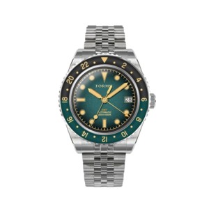 Reloj de Cuero Vacuno de Alta Calidad con Movimiento Mecánico <span class=keywords><strong>GMT</strong></span> de Acero Inoxidable, Bisel Giratorio de Zafiro, Esfera de 28 mm y Resistencia al Agua de 10 Bares - Product Image 3
