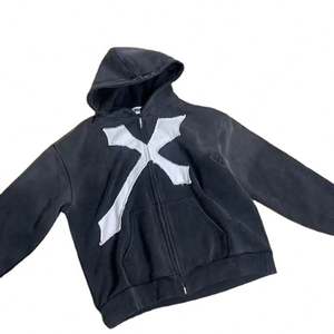 Haute qualité polaire hommes fermeture éclair complète sur la taille français éponge à capuche poids lourd goutte épaule Vintage hommes sweats à capuche lourds - Product Image 1