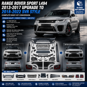 Kit de Carrocería para Land <span class=keywords><strong>Rover</strong></span> <span class=keywords><strong>Range</strong></span> <span class=keywords><strong>Rover</strong></span> <span class=keywords><strong>Sport</strong></span>, Parachoques, Faro, Alerón, Rejilla, Piezas 2014-2017, Actualización 2020 L494 <span class=keywords><strong>SVR</strong></span>, Kit Completo - Product Image 1