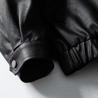 Blouson Bomber en Cuir Noir Uni de Haute Qualité pour Homme, Col Simple, Style Motard, Veste Décontractée en Cuir Façon Universitaire pour l'Hiver