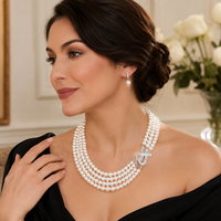 Collier ras du cou à plusieurs rangs avec perles JJ, style statement, pour femmes, cadeaux de fête, bijoux en gros, pour les membres du groupe Society Jack and Jill 1938