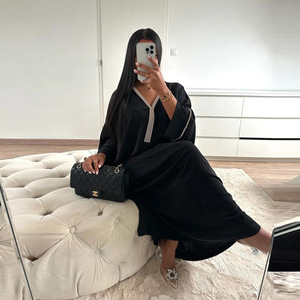 2023 Dubai caftano Casual donna tinta unita manica a pipistrello camicetta camicia Casual <span class=keywords><strong>abbigliamento</strong></span> musulmano <span class=keywords><strong>abbigliamento</strong></span> <span class=keywords><strong>islamico</strong></span> Abaya da donna - Product Image 1