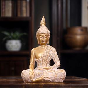 Decorazione per lo studio della casa di Buddha cinese Witt statuetta di Buddha di lusso con luce di Buddha con decorazione artigianale regalo di inaugurazione della casa - Product Image 1