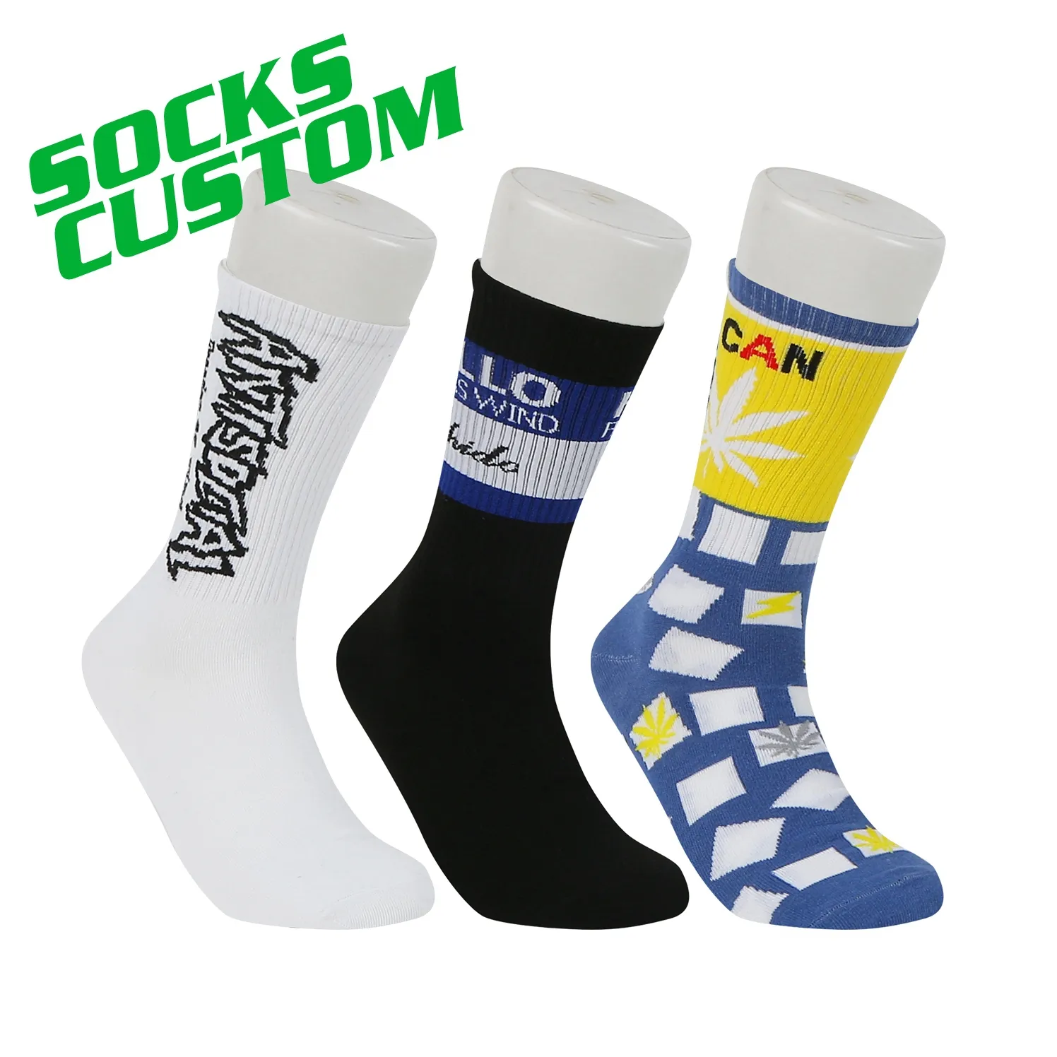 KOSTENLOSES DESIGN UND MOCK-UP individuelles Logo sportliche Sportsocken individuelle Basketball-Schlauchsocken