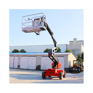 Portable Hydraulic Trailer Man <b>Lift</b> Platform Towable Boom <b>Lift</b> with Cherry Picker Basket for High Altitude Maintenance - Product Image 1