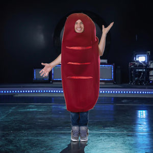 Costume da Salsiccia per Adulti, Abbigliamento Divertente a Tema Cibo per Spettacoli, Halloween, Feste, Promozioni in <span class=keywords><strong>Negozio</strong></span>, in Poliestere/Rayon - Product Image 1