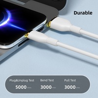 Kabel USB C ke Type-C 60W PD 27W Pengisian Cepat, Karet Lunak Cair, Kabel Sinkronisasi Data Dua Kepala untuk Laptop, Ponsel, Samsung