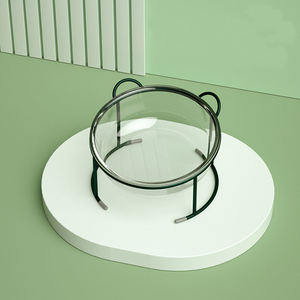 Rts tigela de vidro dupla para gato, tigela de comida para cachorro e gato com armação de ferro, suporte dourado, tigela de alimentação elevada, acessórios para animais de estimação - Product Image 5