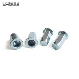 Rivet à tête plate en acier au carbone M10 M12, revêtement zinc, corps hexagonal complet à extrémité fermée pour base d'équipement, fabriqué en Chine - Product Image 4