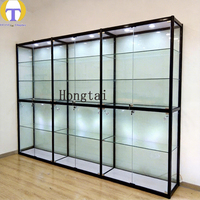 Moderne Aluminium-Glas-Vitrine mit Verstellbaren Regalen LED-Streifenbeleuchtung Hochbelastbar Umweltfreundlich für Trophäen-Einzelhandelsausstellung