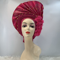Foulard ethnique plissé en polyester à carreaux jaunes de style africain, accessoires élégants pour femmes noires, robes quotidiennes, double usage