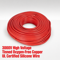 Cable de Silicona UL30056 6AWG 13.3mm² OFC Estañado 3000V Calibre 6, Cable de Alimentación Flexible de Alto Voltaje y Alta Flexibilidad para Jumper BESS Quirúrgico