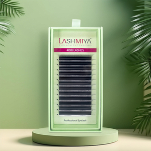 Wholesale LASHMIYA 4DW Matte Black 4D Handmade <strong>Eyelash</strong> <strong>Extensions</strong> Supplies Individuals PBT Fiber Imported German Natural Long - Product Image 1