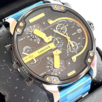 Montre de sport pour homme de marque haut de gamme, double fuseau horaire, multifonctionnelle, en acier inoxydable, étanche, à quartz