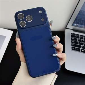 Coque de téléphone antichoc en verre macaron couleur unie, découpes précises, couverture intégrale, compatible iPhone 17 Pro Max - Product Image 6