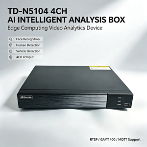 กล่องวิเคราะห์ AI สำหรับ Edge Computing รองรับวิดีโอ 4 ช่องทาง ถอดรหัส H.265+ ตรวจจับควันและเปลวไฟ ตรวจจับหมวกนิรภัย กล่อง AI สำหรับกล้องวงจรปิด - Product Image 1