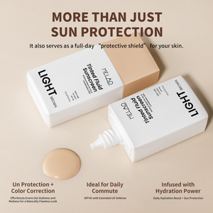 Soin de la peau en marque privée, protection du <span class=keywords><strong>visage</strong></span>, hydratant, éclaircissant, écran <span class=keywords><strong>solaire</strong></span> <span class=keywords><strong>fluide</strong></span> teinté à large spectre, SPF40, usage quotidien - Product Image 4