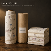Tissu en mousseline de coton peigné double gaze 100% coton, froissé, à motif floral, tissé à bulles pour langes, vêtements de nuit pour bébés, serviettes et literie - Garçons Filles