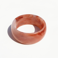 UJBOX Bracelet jonc en acrylique surdimensionné pour femme, multicolore, grande taille, en résine, large, bijoux fantaisie