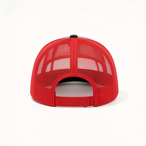 Gorra Trucker Estilo Richardson 112, Color Gris Jaspeado, Malla Roja Delantera, Visera Negra, Personalizable con Logotipo, Ajustable, para Exteriores - Product Image 4