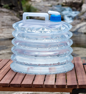 Bouteille d'eau pliante transparente de grande capacité 5L 10L pour voiture cyclisme randonnée Camping voyage Portable Sports nautiques bouilloire - Product Image 5