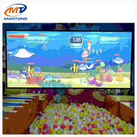 Système de jeu interactif de projection murale pour aire de jeux numérique intérieure : Jeux de lancer de balles multi-balles