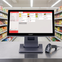 Sistema POS con Pantalla Táctil y Base Plegable Personalizado de Fábrica, Caja Registradora con Windows 10/11, Terminales POS para Pedidos y Pagos para Supermercados