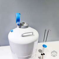 Récipient sous pression en alliage d'aluminium blanc 10L/20L/30L/50L pour azote liquide, équipement de stockage chimique portable, facile à utiliser, garantie 1 an