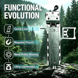 Slingshot semi-automatique en alliage d'aluminium CNC avec double chargeur GS272 V5 pour entraînement de tir de précision en extérieur - Product Image 3