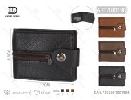 Portafoglio da uomo con chiusura a bottone singolo in vera pelle, stile minimalista Normcore - Product Image 1