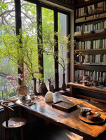 Table à thé multifonctionnelle en bois massif pour la maison, le bureau, le salon - Nouveau style zen chinois