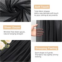 Dekorasi Pernikahan Kain Chiffon Hitam Ukuran Sesuai Pesanan, Tirai Transparan untuk Latar Belakang Upacara Pernikahan, Dekorasi Pesta Luar Ruangan