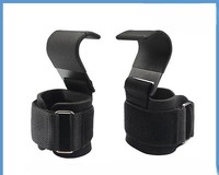 Venta al por mayor Gimnasio Fitness Set Ganchos de levantamiento de pesas Empuñaduras de levantamiento de potencia de alta resistencia Correas de muñeca acolchadas