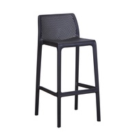 Chaise de bar minimaliste moderne, chaise haute épaisse et élégante, empilable, en plastique, pour restaurant, bar commercial