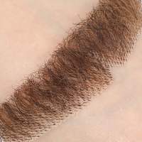 Kostum cosplay lucu rambut palsu pria bergaya retro, rambut asli Remy Brazil buatan tangan LONGFOR, janggut dan kumis realistis, bernapas, ringan, diikat dengan renda.