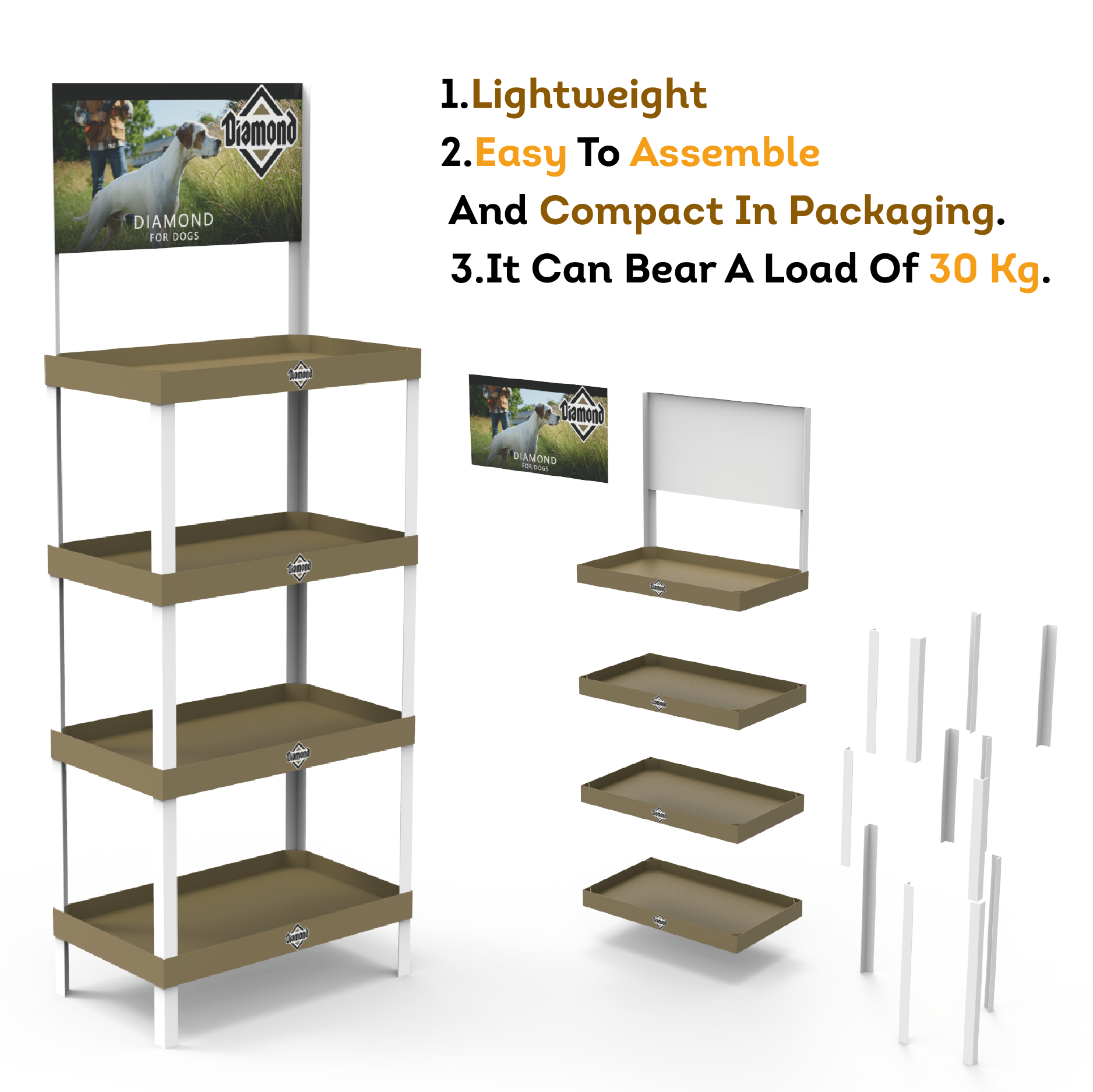 Apache Customized Hot Selling Pet Food PVC Floor Layer Display Rack for Supermarkets — view 4