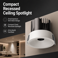 Spot LED COB sans cadre 12W, découpe 75mm, petite ouverture, downlight encastré pour plafond moderne LP-FX7570SH-NR-25-1