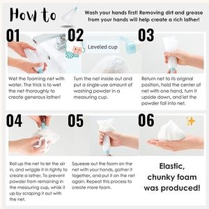 ตาข่ายทำฟองสบู่สองชั้นสำหรับทำความสะอาดผิวหน้า ฟองโฟมหนานุ่มสำหรับล้างหน้า อุปกรณ์ดูแลผิวปราศจากสารเติมแต่ง พร้อมห่วงแขวน - Product Image 4