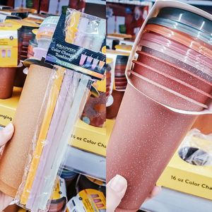 24oz reusable plastic cold magic drinking tumblers bubble tea cups high cups