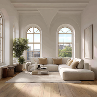 Canapé modulaire carré trois places en tissu imperméable, design moderne et convertible, style italien méditerranéen, nouvelle conception, Cloud