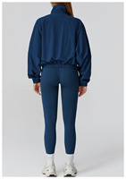 Veste de sport pour femme à fermeture éclair, coupe-vent, pour la course à pied en plein air, la remise en forme, veste de yoga à manches longues avec poche et logo personnalisé