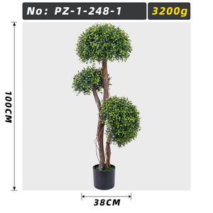 Albero Topiario Artificiale in Plastica <span class=keywords><strong>a</strong></span> Tre Sfere, Resistente ai Raggi UV, Ecologico, in Vaso, per Paesaggistica e Interni - Product Image 6