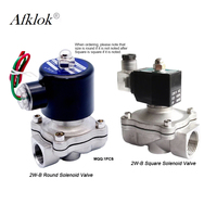 Basse pression 3/8 "1/2" 3/4 "1" 1-1/4 "1-1/2" 2 "en acier inoxydable NC 2/2 électrovanne d'eau AC220/110/24V DC24/12V
