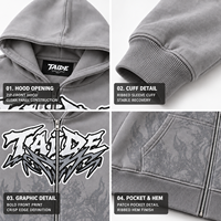Ensemble sweat à capuche zippé et pantalon de jogging surdimensionné TaiDe Graphic, fabrication sur mesure, marque privée, vêtements pour hommes