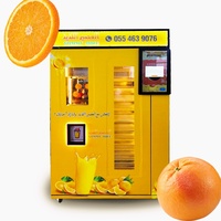 Citrusvruchtensap-automaat met aangepaste kleur en vorm, automatische reinigingsfunctie, touchscreen (21,6 inch), muntwissel, afstandsbediening