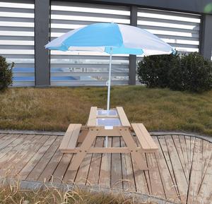 Mesa de comedor infantil para exteriores con sombrilla para jardín, patio trasero, picnic, actividades al aire libre, mesa para comer. - Product Image 3