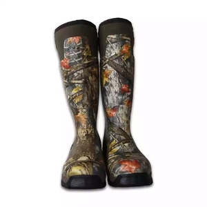 Bottes de <span class=keywords><strong>chasse</strong></span> imperméables pour hommes, bottes en <span class=keywords><strong>caoutchouc</strong></span> à mollet réglable pour hommes avec imprimé camouflage - Product Image 4